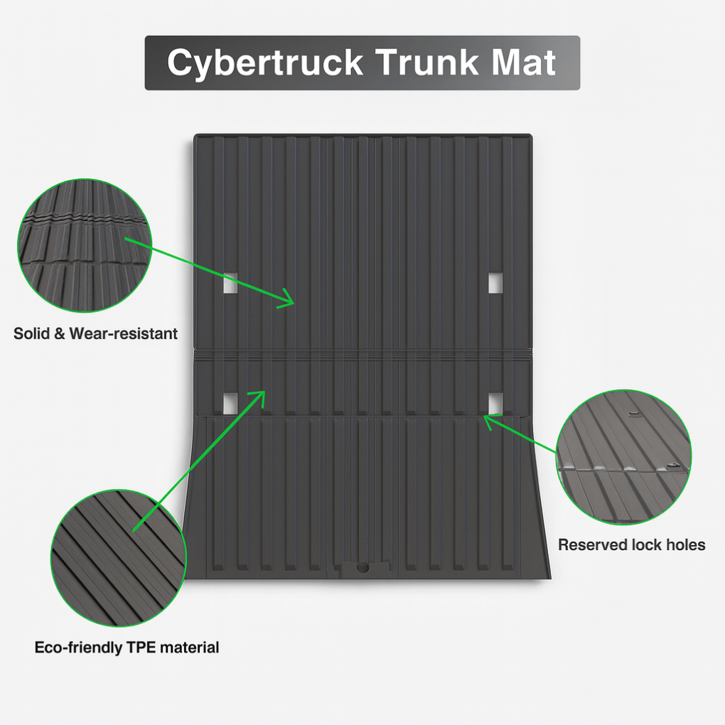 3 - in - 1 Tesla Trunk Mat Set – All - Weather Cargo Liners for Cybertruck - Zapped Co