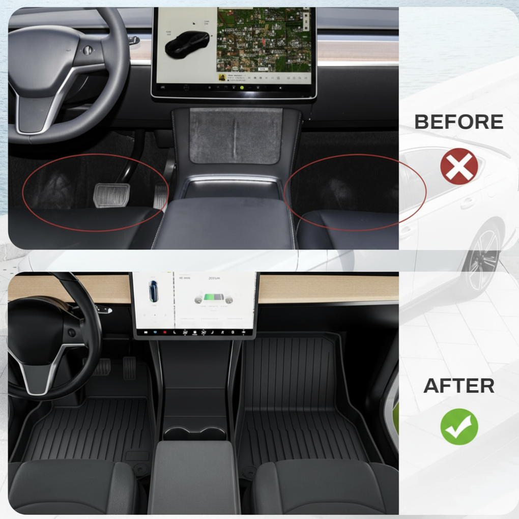 All-Weather Floor and Trunk Mat Set – for Model 3 Highland