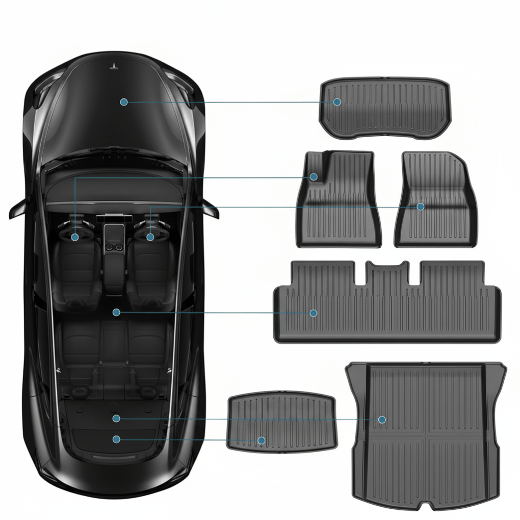 All - Weather Floor and Trunk Mat Set – for Model 3/Highland - Zapped Co