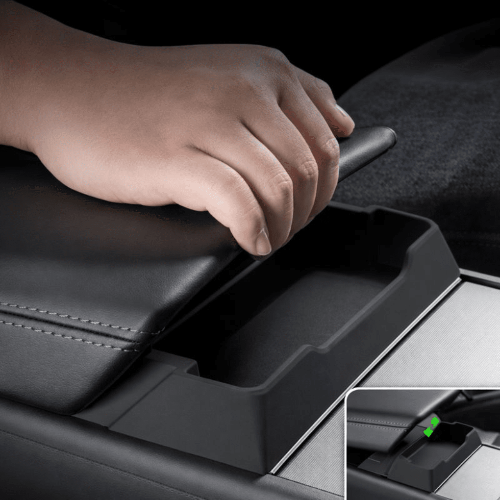 Armrest Sunglasses Tray – for Tesla Model 3/Y (2024 - 2026) - Zapped Co