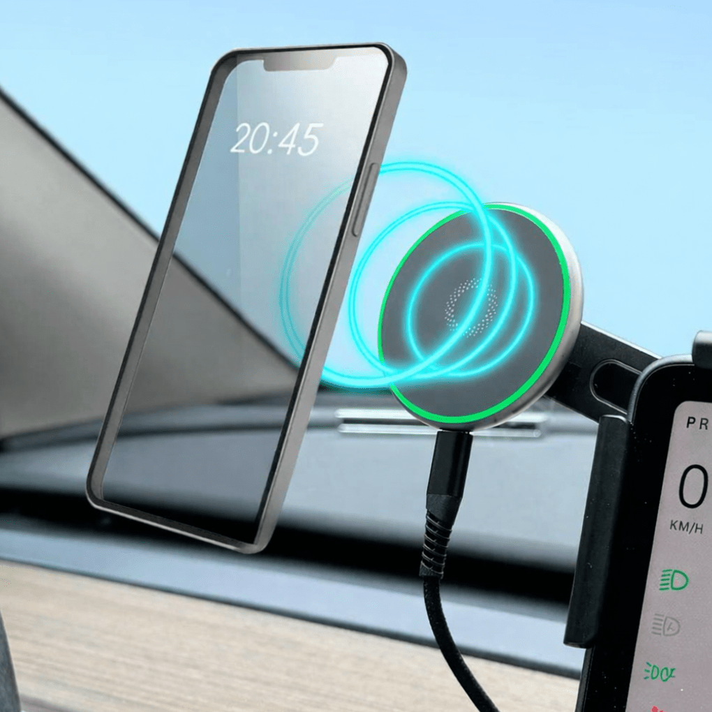 Magnetic Phone Mount Charger – for Tesla Model 3/Y/X/S/Cybertruck (2017 - 2026) - Zapped Co