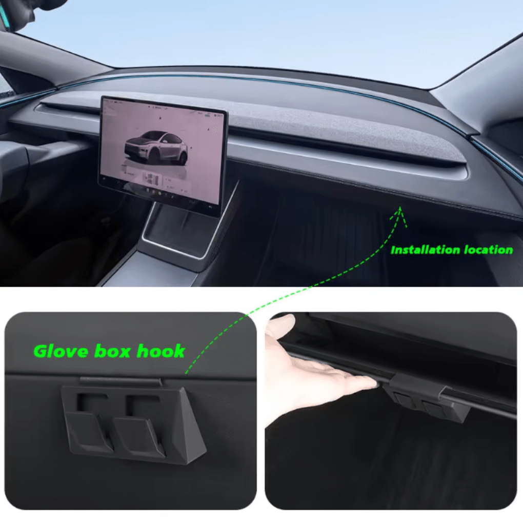 Stealth Glovebox Hook – for Tesla Model 3 (2024 - 2026) - Zapped Co