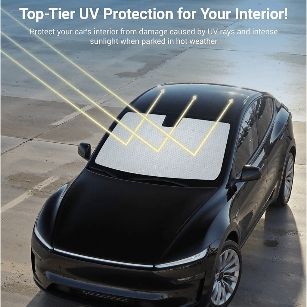 SunGuard – Premium Windshield Sunshade - for Tesla Model 3/Y (2017 - 2026) - Zapped Co