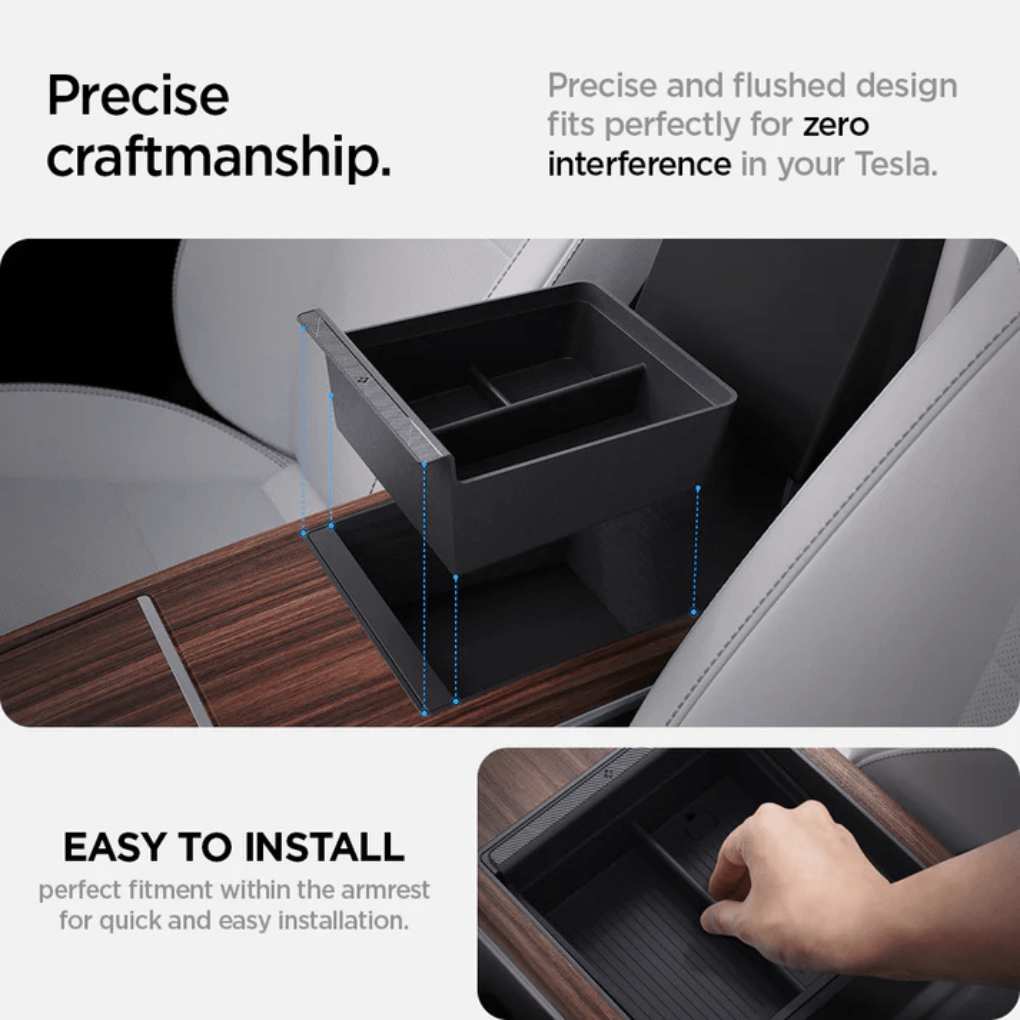 Tesla Console Organizer - Storage Compartment for Tesla Model 3/Y/S/X/Cybertruck - Zapped Co
