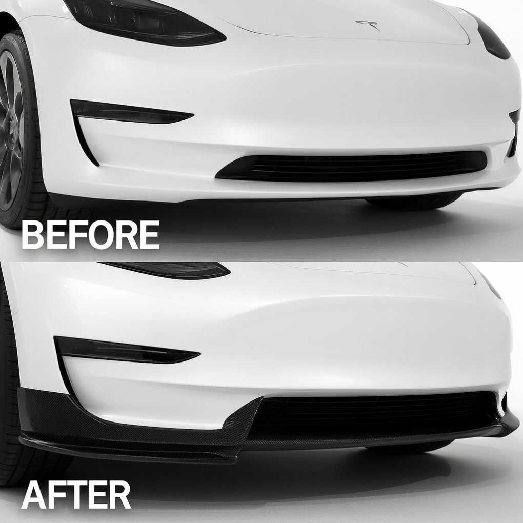 Tesla Model Y Front Lip Spoiler Kit - Zapped Co