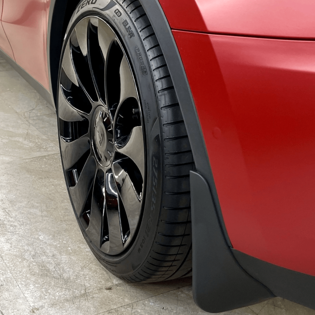 Tesla Mud Flaps – Custom Fit Splash Guards for Model 3/Y (2017 - 2023) - Zapped Co