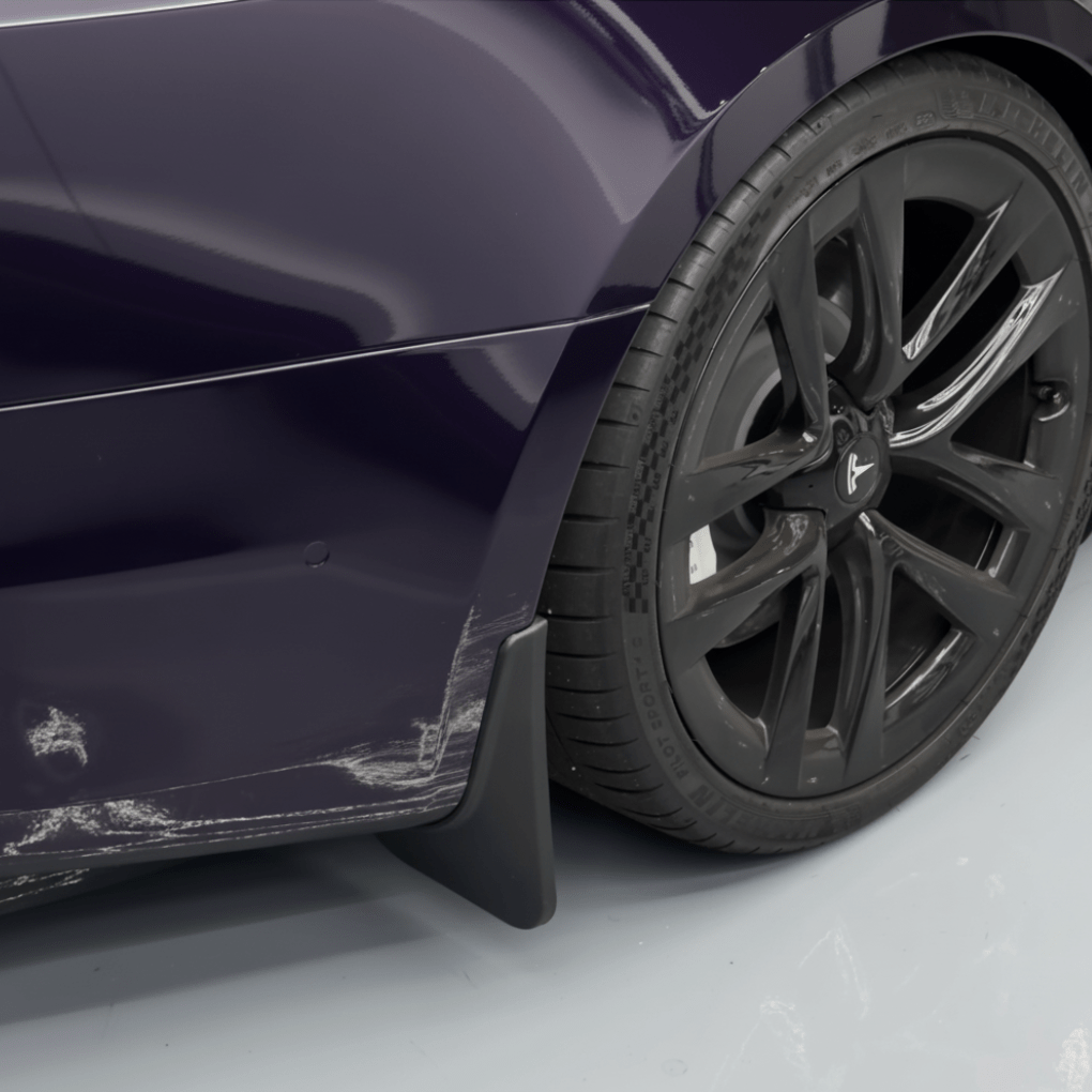 Tesla Mud Flaps – Custom Fit Splash Guards for Model S (2018 - 2024) - Zapped Co