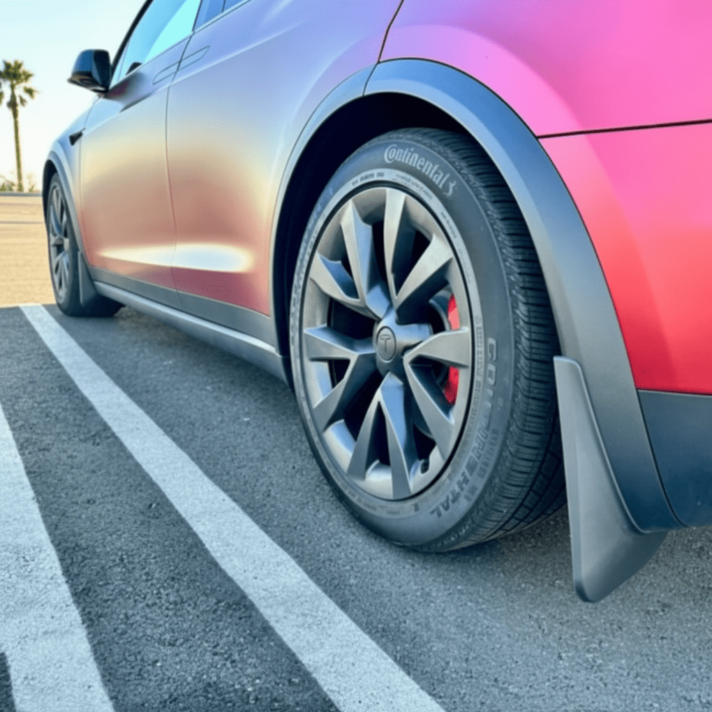 Tesla Mud Flaps – Custom Fit Splash Guards for Model X (2023 - 2026) - Zapped Co