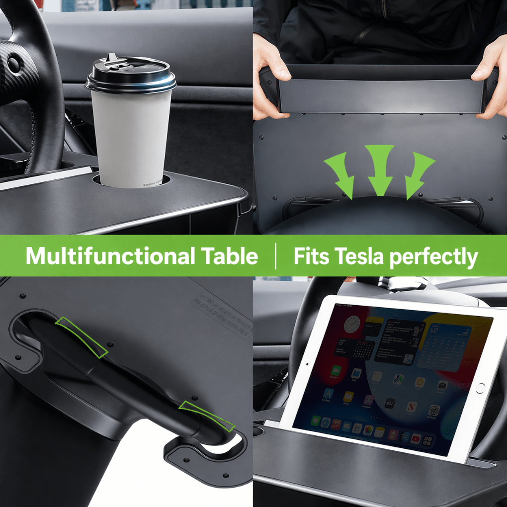 Tesla Travel Tray – Steering Wheel Desk for Work, Dining & Travel - Zapped Co