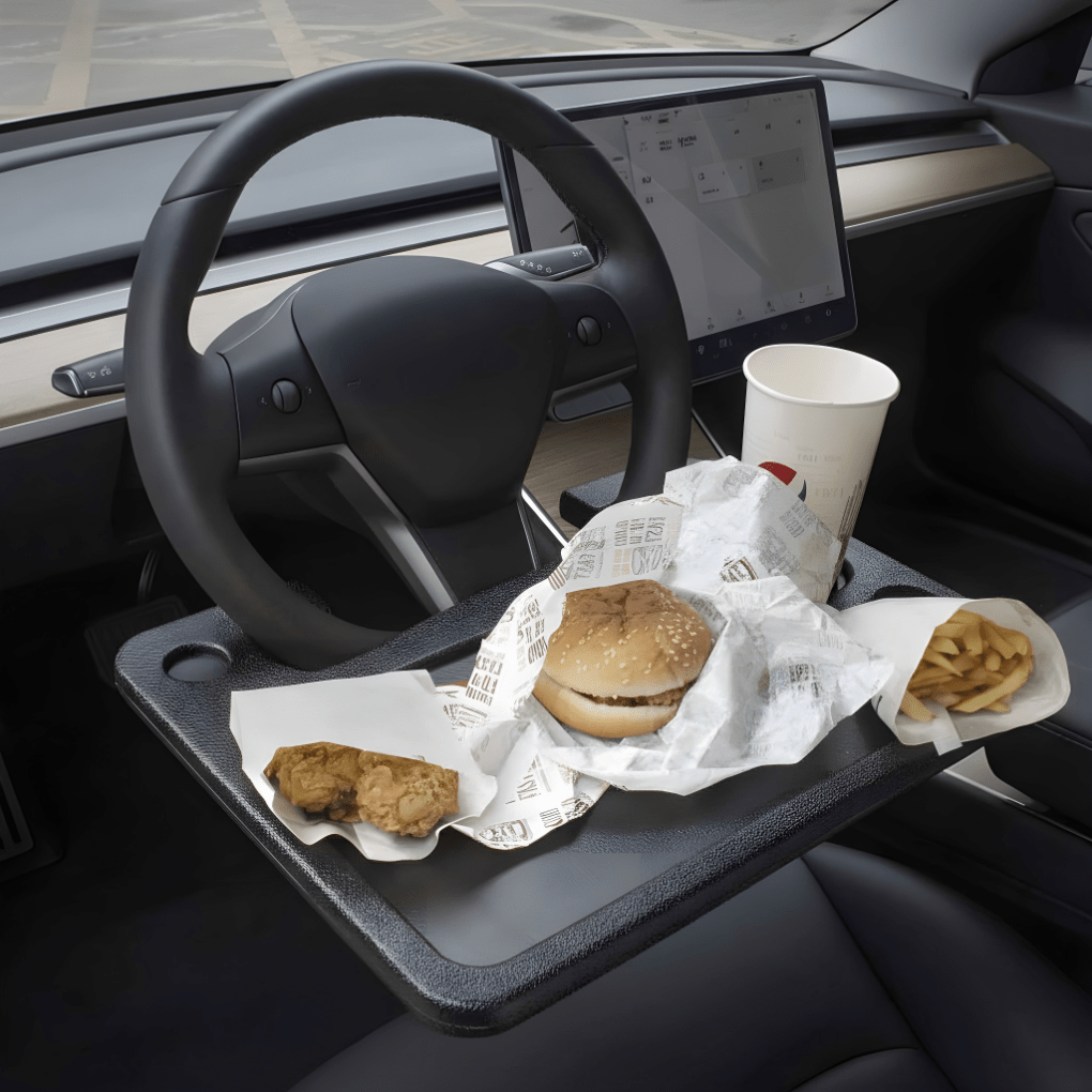 Tesla Travel Tray β Steering Wheel Desk for Work, Dining & Travel - Zapped Co