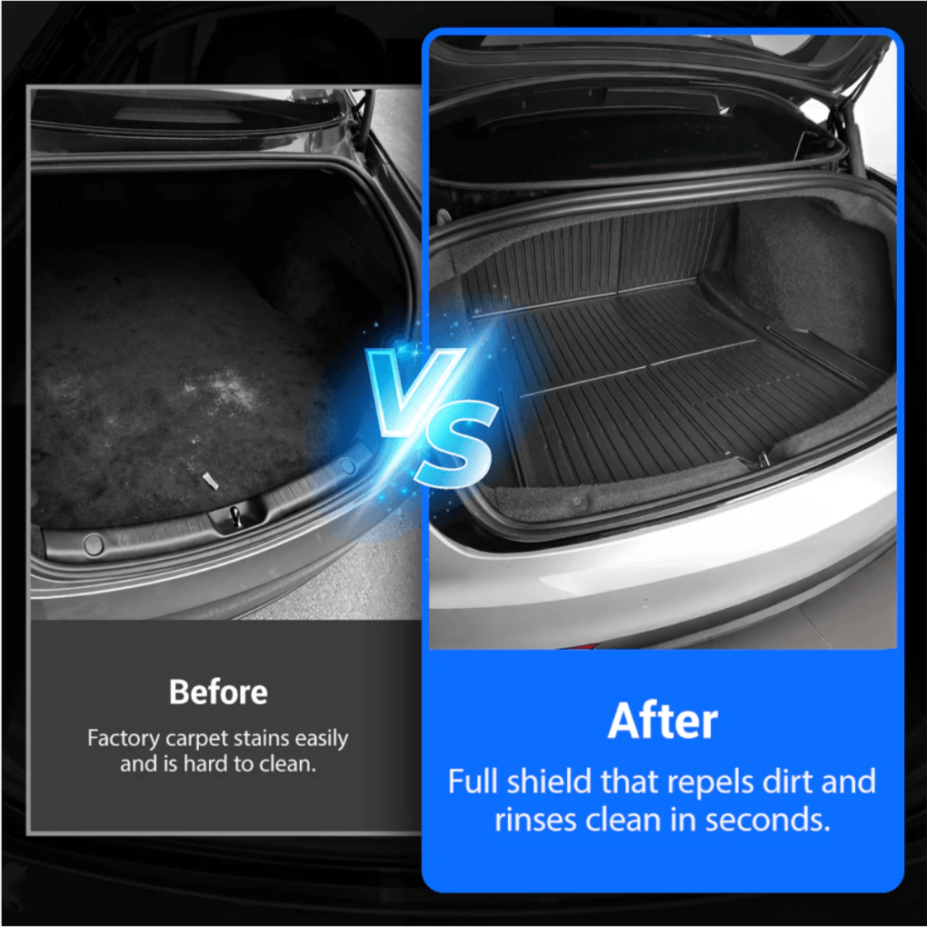 Trunk Mat Set with Backrest Mat – All - Weather Cargo Liners for Model 3 Highland - Zapped Co