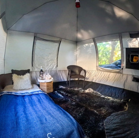 Best Tesla Model Y tent with awning, perfect for camping in a Tesla.