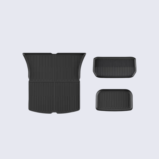 3 - in - 1 Tesla Trunk Mat Set – All - Weather Cargo Liners for Model 3 & Y - Zapped Co