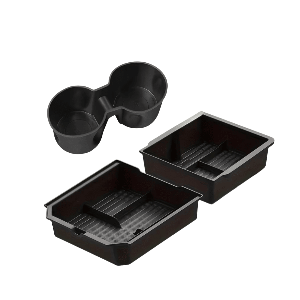 3 - piece Tesla console organizer – Storage Set for Model 3/Y (2024 - 2026) - Zapped Co