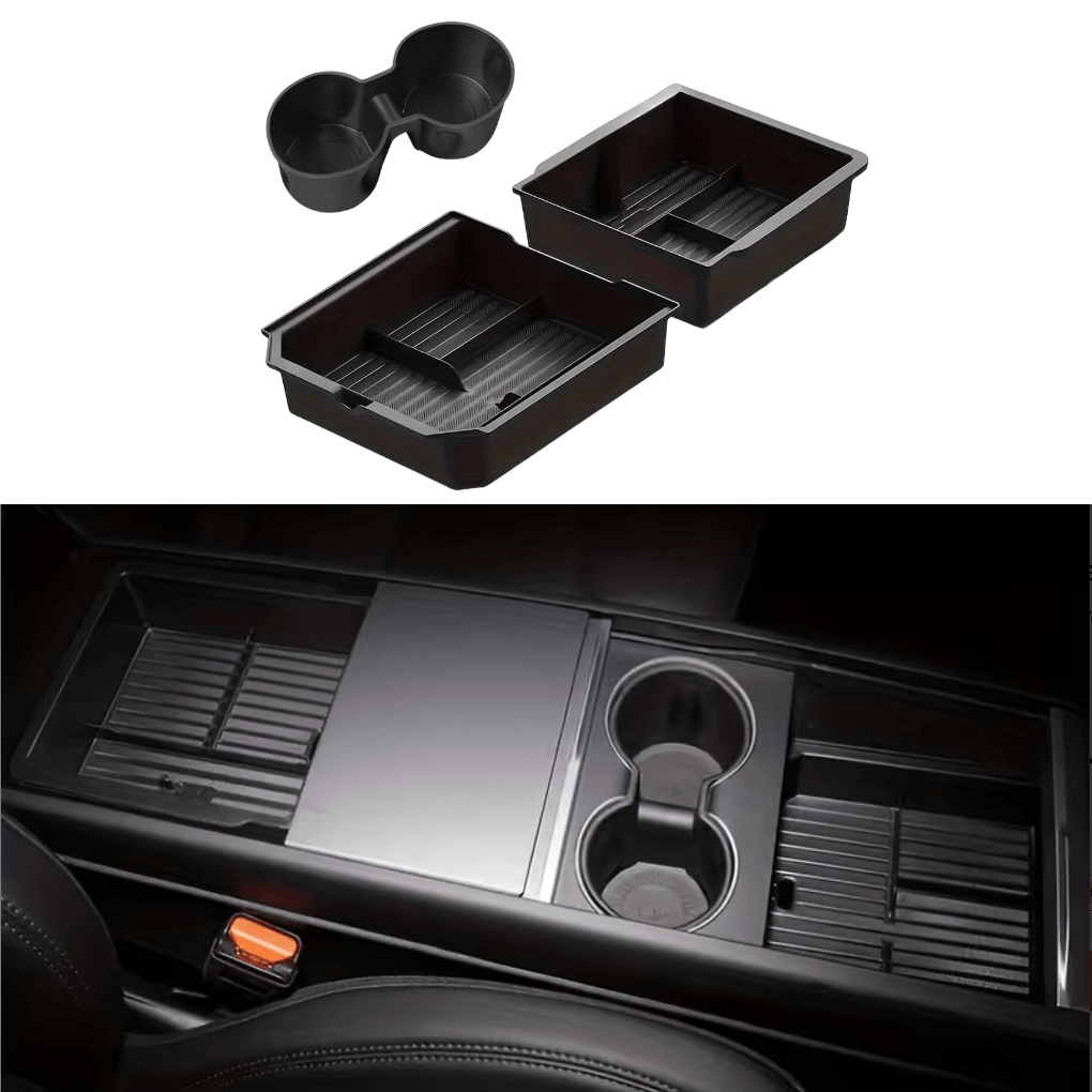 3 - piece Tesla console organizer – Storage Set for Model 3/Y (2024 - 2026) - Zapped Co
