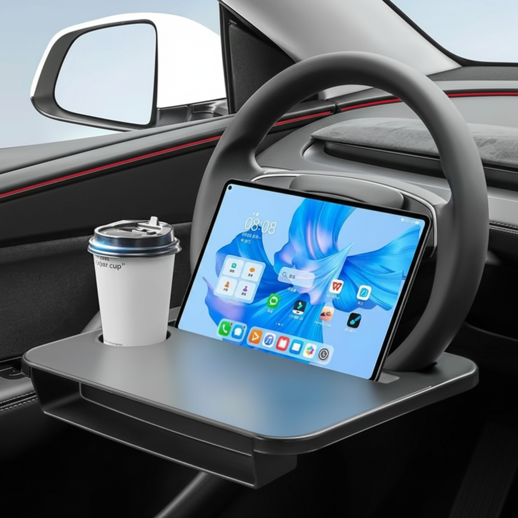 Tesla Travel Tray – Steering Wheel Desk for Work, Dining & Travel