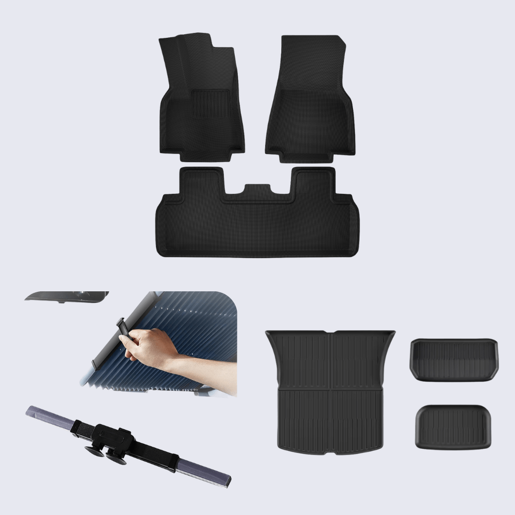 All - Weather Tesla Kit – Floor, Trunk & Windshield Shield - Zapped Co