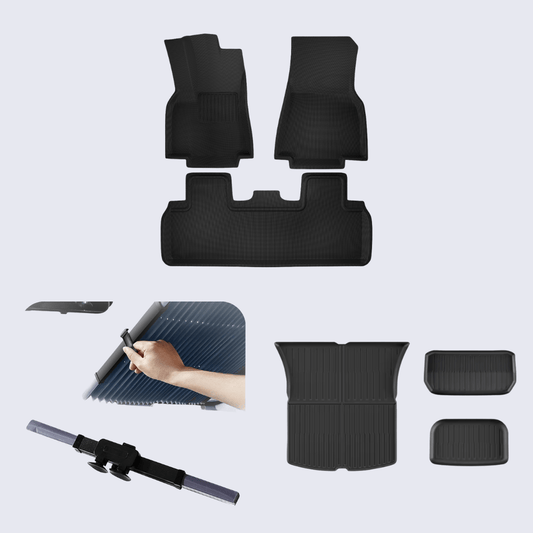 All - Weather Tesla Kit – Floor, Trunk & Windshield Shield - Zapped Co