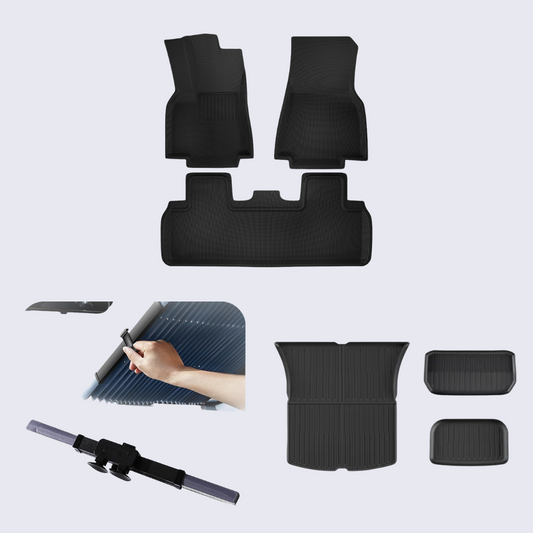 All - Weather Tesla Protection Suite – Floor, Trunk & Windshield Shield Kit (Model 3/Y/X/S) - Zapped Co