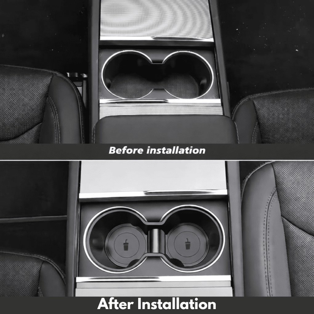 Anti - Shake Cup Holder Insert – for Tesla Model Y (2025 - 2026) - Zapped Co