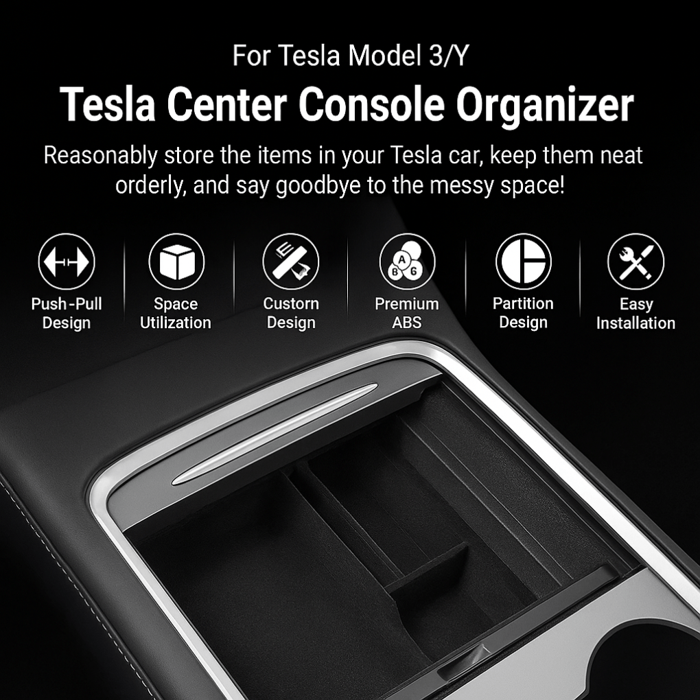 Center Console Tray - for Tesla Model 3/Y - Zapped Co