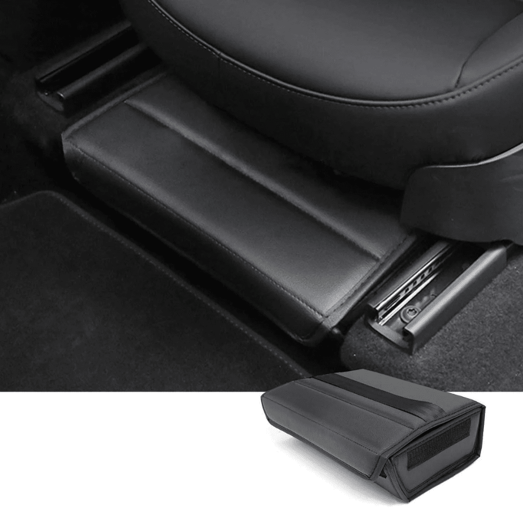 Leather Under Seat Compartment – Storage Compartment for Tesla Model Y (2021 - 2024) - Zapped Co