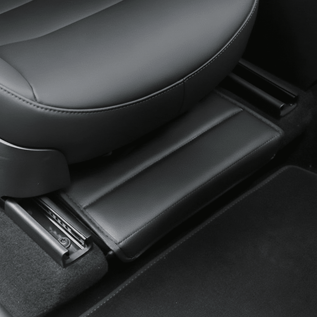 Leather Under Seat Compartment – Storage Compartment for Tesla Model Y (2021 - 2024) - Zapped Co