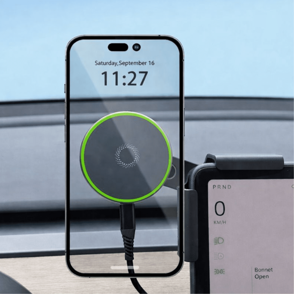 Magnetic Phone Mount Charger – for Tesla Model 3/Y/X/S/Cybertruck (2017 - 2026) - Zapped Co