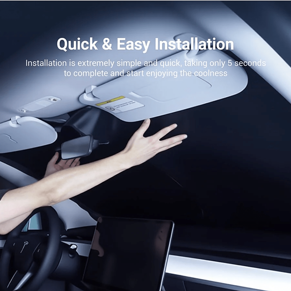 SunGuard – Premium Windshield Sunshade - for Tesla Model 3/Y (2017 - 2026) - Zapped Co