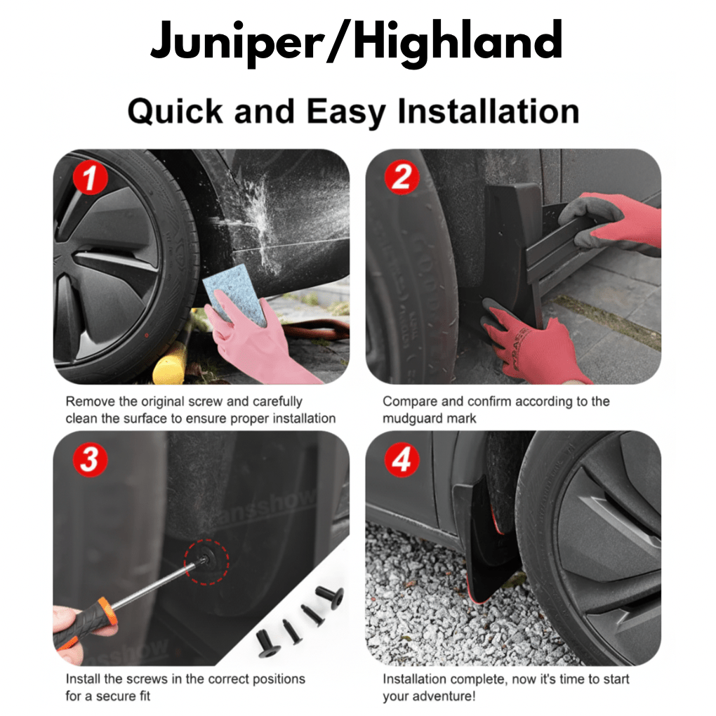 Tesla Mud Flaps – Custom Fit Splash Guards for Model 3 Highland - Zapped Co