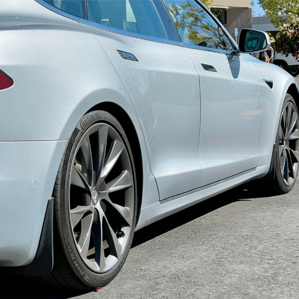 Tesla Mud Flaps – Custom Fit Splash Guards for Model S (2018 - 2024) - Zapped Co