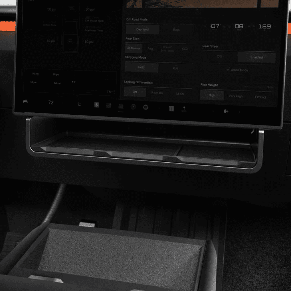 Tesla Under - Screen Compartment – Storage Compartment for Tesla Cybertruck - Zapped Co