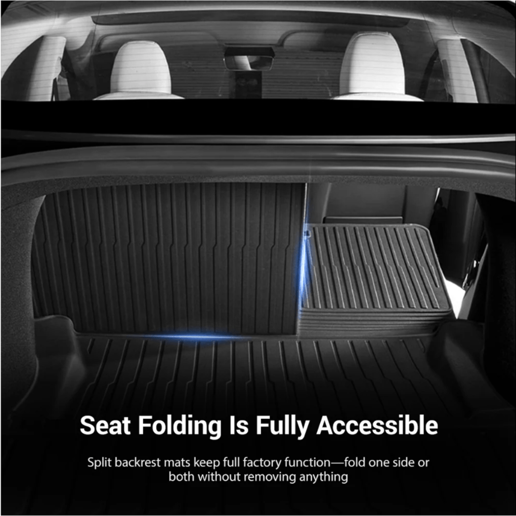 Trunk Mat Set with Backrest Mat – All - Weather Cargo Liners for Model 3 Highland - Zapped Co