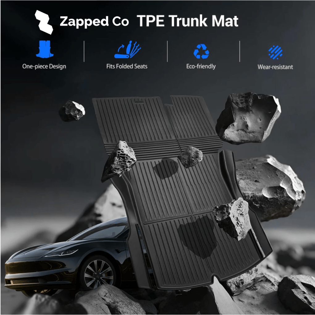 Trunk Mat Set with Backrest Mat – All - Weather Cargo Liners for Model 3 Highland - Zapped Co